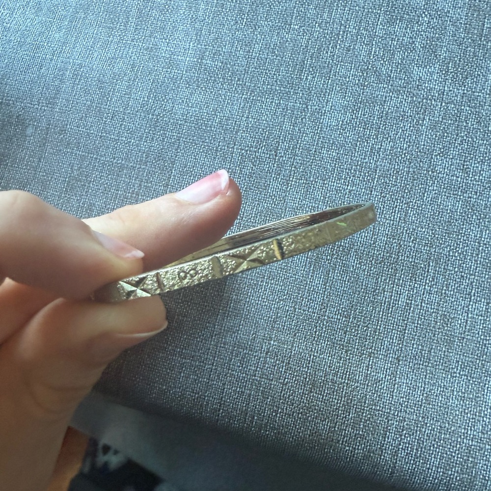 REAL GOLD textured bangle bracelet